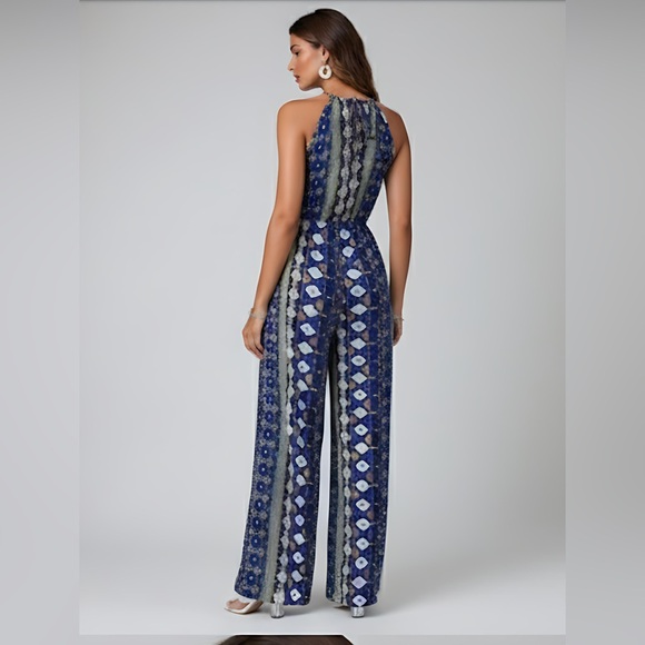 Boho Print Wide Leg Jumpsuit - Picture 4 of 6
